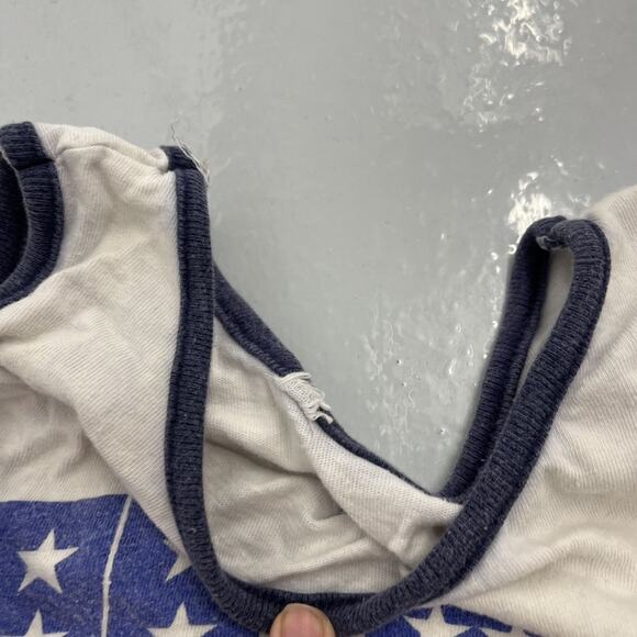 Vintage 60s USA White Graphic Spell Out Cotton Tank Top - Picture 5 of 5